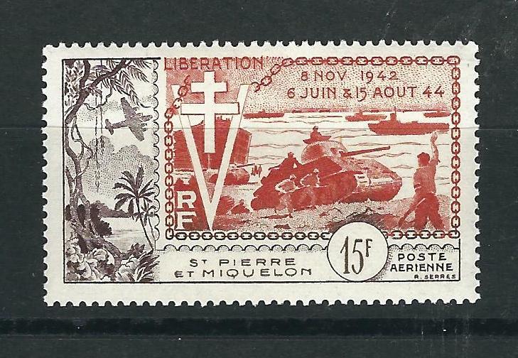 St. Pierre and Miquelon #C19 MNH CV$19.00 Liberation Tank