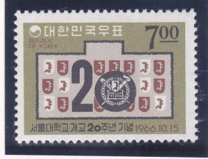 Korea 542 MNH 1966 20th Anniversary of Seoul University Issue