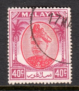 Malaya (Selangor) - Scott #90 - Used - Pencil/rev. - SCV $8.00