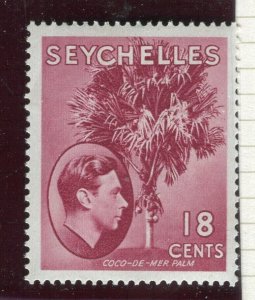 SEYCHELLES; 1938 early GVI issue Mint hinged Shade of 18c. Ordinary paper