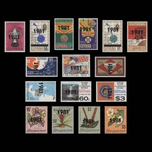 Guyana 1981 (MNH) Provisionals with '1981' overprint ✔️