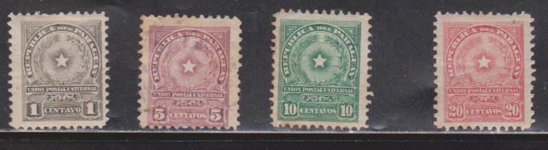 PARAGUAY Scott # 209, 211-13 MH & Used