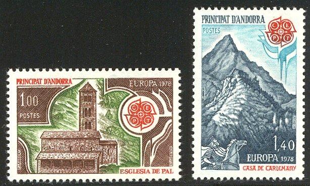 HALF CAT FRENCH COL. SALE: ANDORRA #262-3 Mint NH