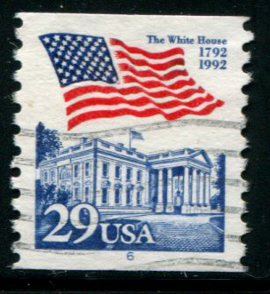 2609 US 29c Flag over White House coil PNS #6, used