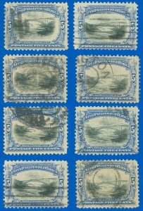 US SCOTT #297 (x8) Pan-American Issue, Used-F/VF, Minor Faults, SCV $136.00 (SK)