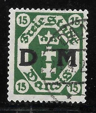 Free City of Danzig - Scott #o3 15pf Green F VF Used