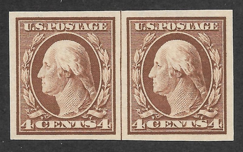 Doyle's_Stamps: Gem MNH 1909 XF+ Horizontal Guideline 4c Pair of Scott #346**