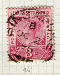 STRAITS SETTLEMENTS; 1892 early classic QV issue fine used 3c. value