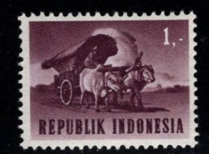 Indonesia Scott 626 horse drawn trailer MNH** 1964 stamp