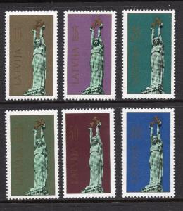 Latvia   #312-317   1991  MNH  liberty monument