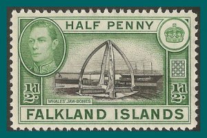 Falkland Islands 1938 Whale Bones, 0.5d mint  #84,SG146