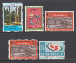 Bangladesh, Pakistan Sc 307/314 MNH. 1971 Commems w/ Bangladesh ovpts, 5 diff VF