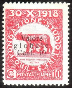 1919, Fiume 10c, MH, Sc 74