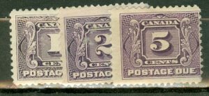 JJ: Canada J1-5 mint, J2 thin CV $240; scan shows only a few
