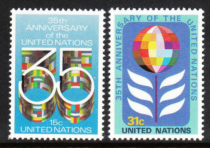 322-23 United Nations 1980 35th Anniv. MNH