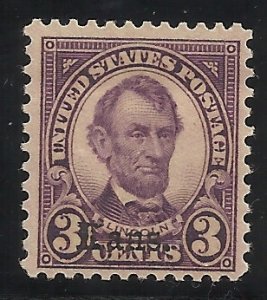 661  3c Kans Overprint  MH F/VF Centering