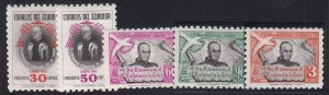 Ecuador - 1954 - SC 582-83,C253-55 - H/NH - 2 complete sets