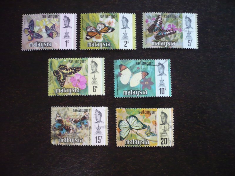 Stamps - Malaya Selangor-Scott# 128-134 - Mint Hinged & Used Set of 7 Stamps