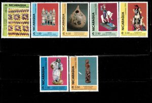 Nicaragua 1994 -  Contemporary Art - Set of 7 Stamps - Scott #1992-8 -MNH