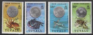 Tuvalu 1976 Coinage 19-22 MNH