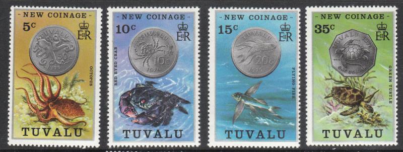 Tuvalu 1976 Coinage 19-22 MNH