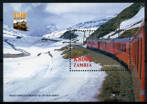 Trains Railways Stamps Zambia 2005 MNH Bernina Express Steam Bicent 1v S/S IV