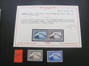 Germany 1930 MNH CERT. RAYBAUDI SC C38-39 SET  VF/XF 3900 EUROS (208)