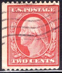 US Stamp #349 Two Cent Washington Coil USED SCV $150