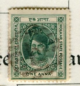 INDIAN STATES INDORE;  1889-92 early classic Rao Holkar issue used 1a. value