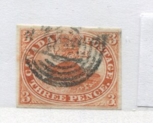 1852 3d Beaver used showing weak frame line U. R.