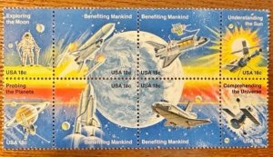 US# 1919a Space Exploration Block of 8 unused