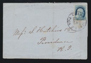 US 20 1c Franklin Type II on Cover to Charleston, South Carolina SCV $350