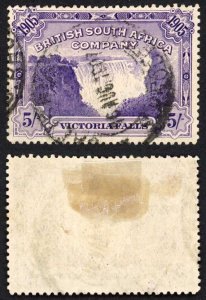 Rhodesia SG99 5/- Violet Victoria Falls Perf 14 Fine Used