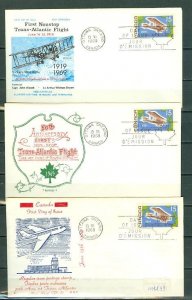 CANADA 1969 AVIATION LOT of (3) FDC AIR COVERS with NICE CACHETS...#494