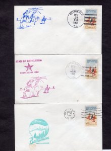 1187 Postmarked city of Bethlehem in 8 different states 12/25/1961