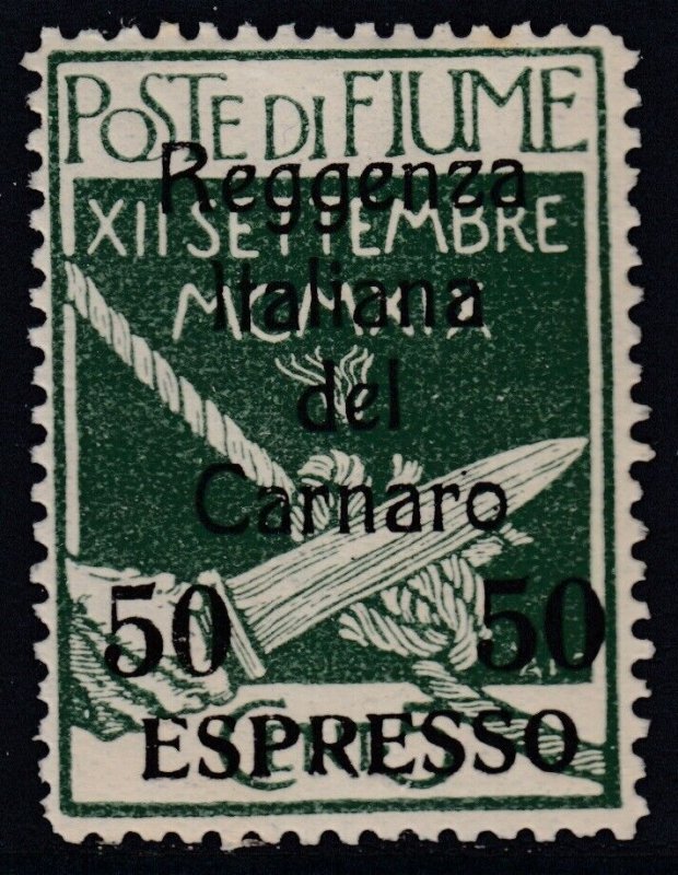 ITALY - Fiume Espressi n. 4 MH* cv 600$ Backstamped Guarrantee