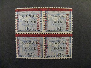 Canal Zone #12b in Block of 4 Mint Hinged OG p2403.4707