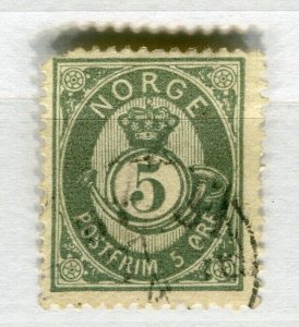 NORWAY; 1886 early classic 'ore' issue fine used Shade of 5ore. value