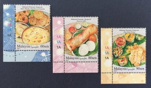 Malaysia 2017 Festival Food Series - Indian (4th Series) set of 3V MP 1A MNH