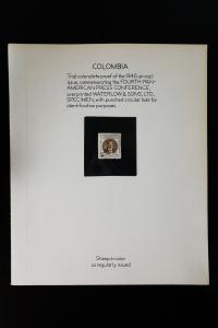 Colombia 1946 Air Mail Trial Color Plate Stamp Proof