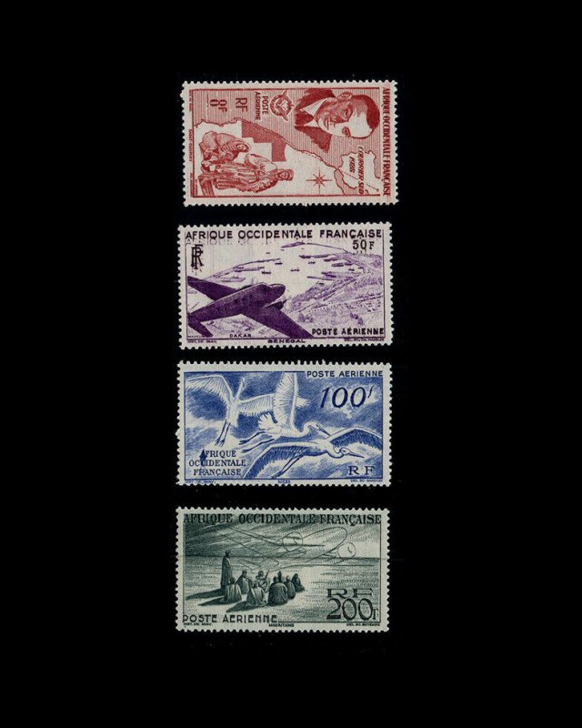 VSM:FRENCH W AFRICA 1947 OG,LH SCT # C11-C14 $ 35.10 LOT # VSAFWAFR1947MM-B90