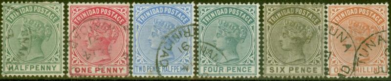 Trinidad 1883-84 set of 6 to 1s SG106-112 V.F.U