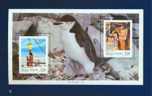 Argentina 1987 Sc#1581 PENGUINS/ANTARTCTIC TREATY ANNIV. Souvenir Sheet MNH