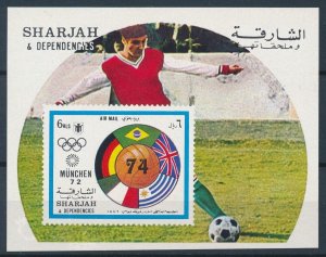 [110934] Sharjah 1972 World Cup Football Olympic Games Souvenir Sheet MNH