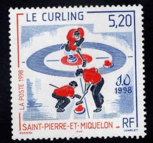 St. Pierre & Miquelon Scott 660 MNH** Le Curling sport  stamp