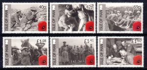 Isle of Man 2014 Centenary of World War I Complete Mint MNH Set SC 1620-1625