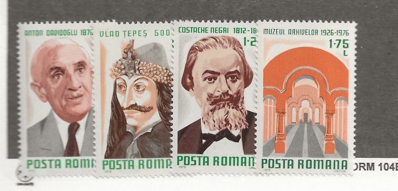 ROMANIA Sc 2613-6 NH issue of 1976 - FAMOUS PEOPLE 
