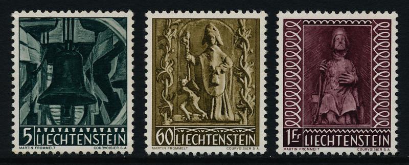 Liechtenstein 350-2 MNH Christmas, Bell, Sculpture