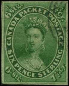 Canada SC# 9a Victoria 7-1/2c Great Margins very light cancel Impert