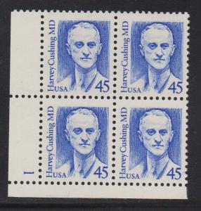 ALLYS STAMPS US Plate Block Scott #2188 45c Dr. Harvey Cushing [4] MNH F/VF LL